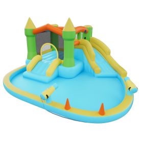 Inflatable Bounce House, 12.5 x 13.1 x 6.5 ft Inflatable Bounce House Water Slide, Bouncer Castle with Castle Bounces, Basketball Hoop