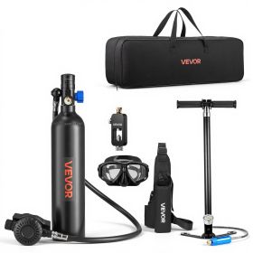 Mini Scuba Tank, 1L Portable Diving Tank for Underwater Breathing, Reusable Lung Diving Cylinder up to 20 Minutes Dive Time