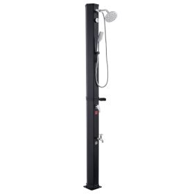 10.6 Gal Solar Heated Shower, 6.7ft Showerhead Height Outdoor Shower, with Handheld & Foot Faucet, Hot & Cold Water Adjustment