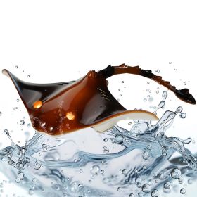 Remote Control Manta Ray Toy, 2.4GHz High Simulation Robot Manta Ray with Light, 2 Rechargeable Batteries, for Pool, Bathtub or Lake